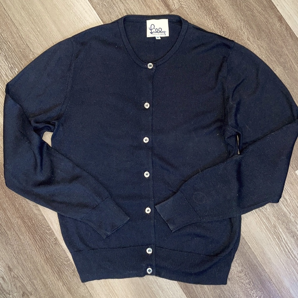 Vintage white tag Lilly Pulitzer black cardigan size medium